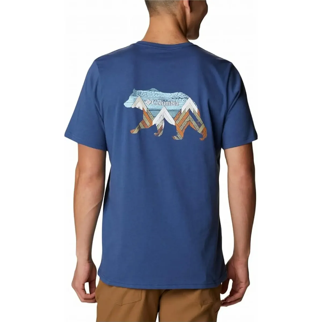Playera manga corta Columbia Pine Trails Azul para Hombre
