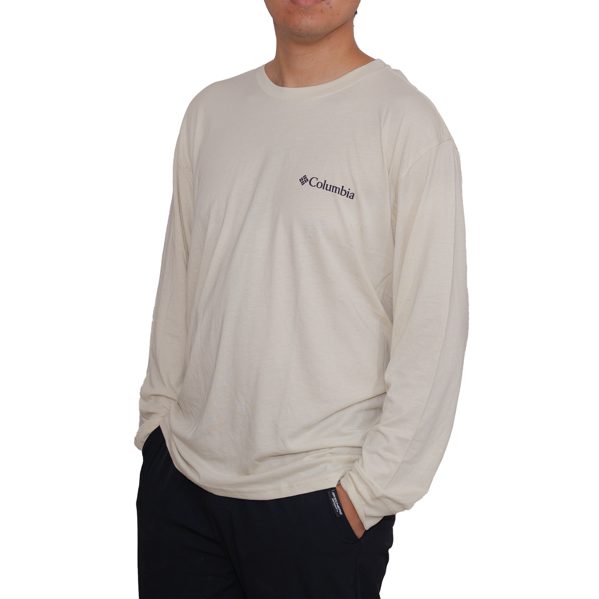Playera manga larga Columbia Mountain Bear Crema para Hombre