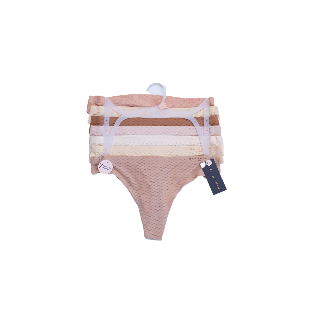 7 pack tanga Danskin No show Panties Pastel variado para Mujer