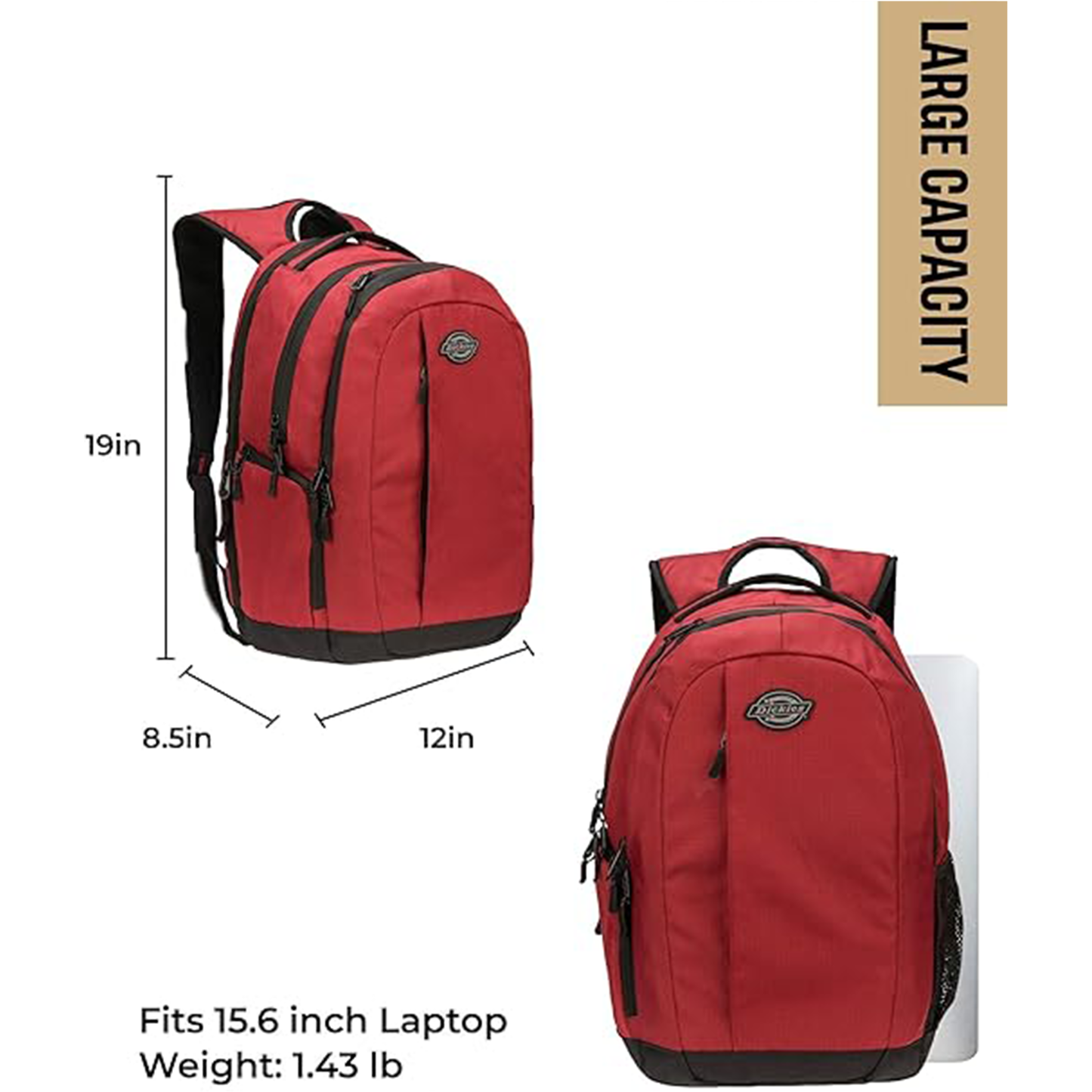 Mochila Dickies Laptop Bag Backpack Roja