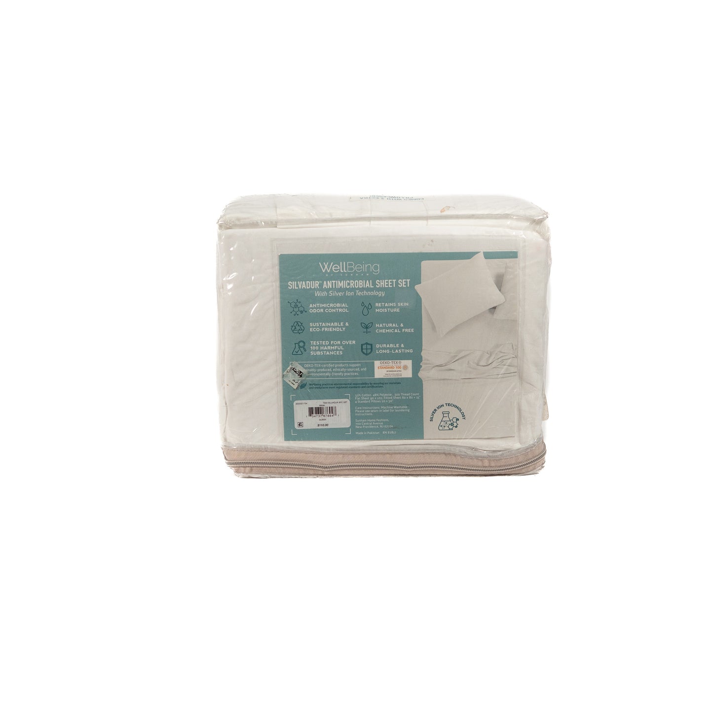 Juego De Sabanas Wellbeing Silvadur Antimicrobial 6 Pzs