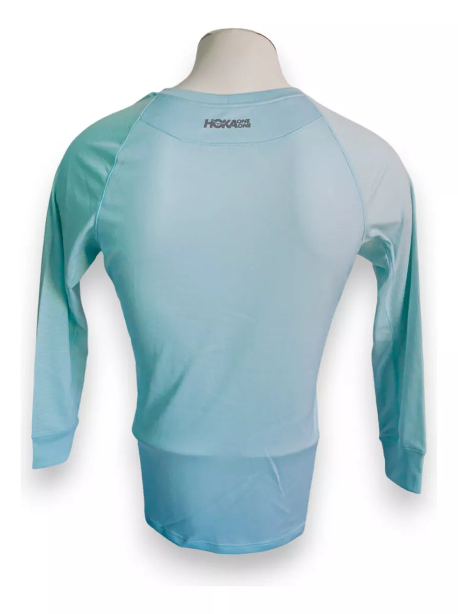 Playera 3/4 HOKA Performance Verde agua para Mujer