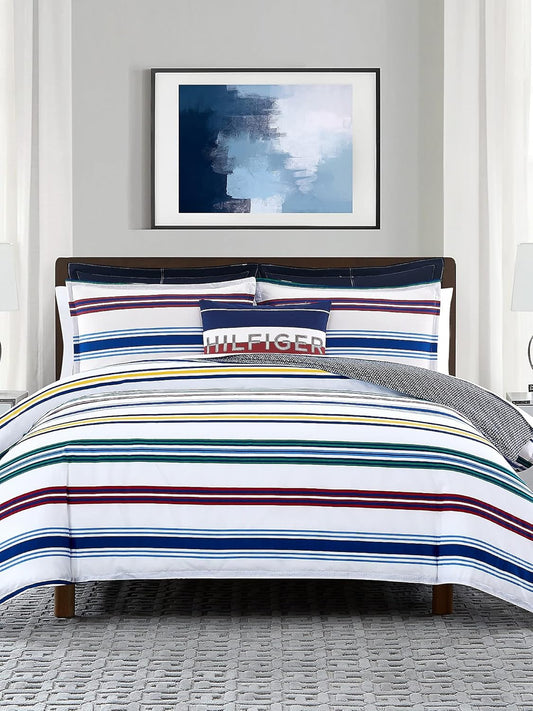 Juego De Edredón King Size Tommy Hilfiger Multi Stripe 3 Pzs