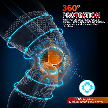 Rodillera de compresion Paxba Rodillera profesional de gel Negro