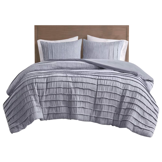 Juego de colchas Cal King 3pzs Beauty Rest Comforter Set Gris
