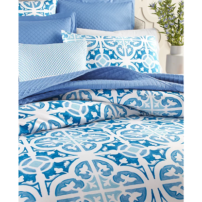 Juego de colchas Queen 4 pzs Charter Club Damask Collection Blanco/ Azul