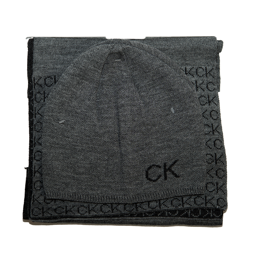 Gorro y bufanda Calvin Klein Set CK200257C Gris Unisex