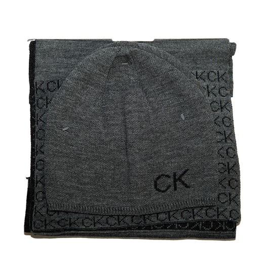 Gorro y bufanda Calvin Klein Set CK200257C Gris Unisex