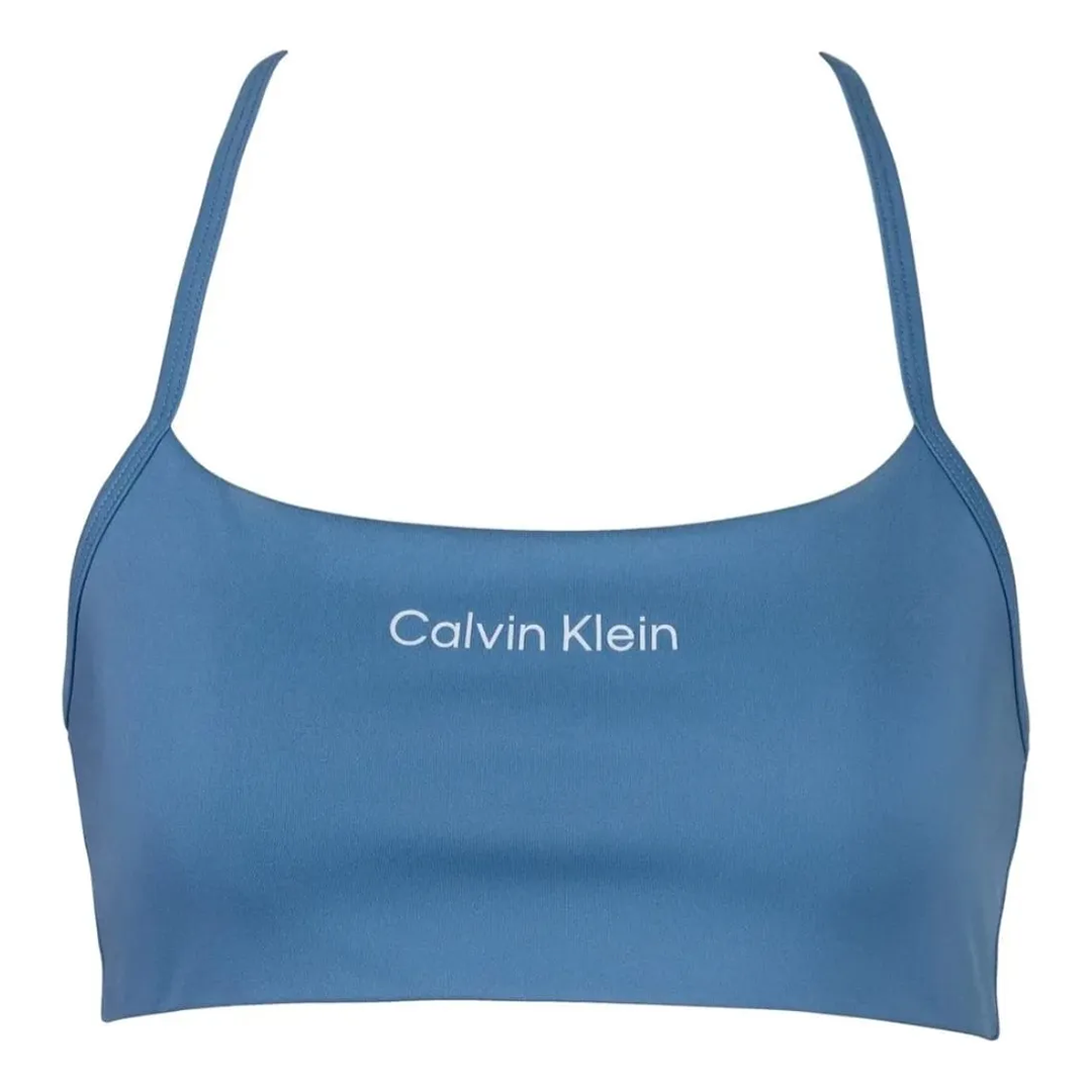 2 pack Sport Bra Calvin Klein Performance Microfiber Stretch Negro/Azul para Mujer