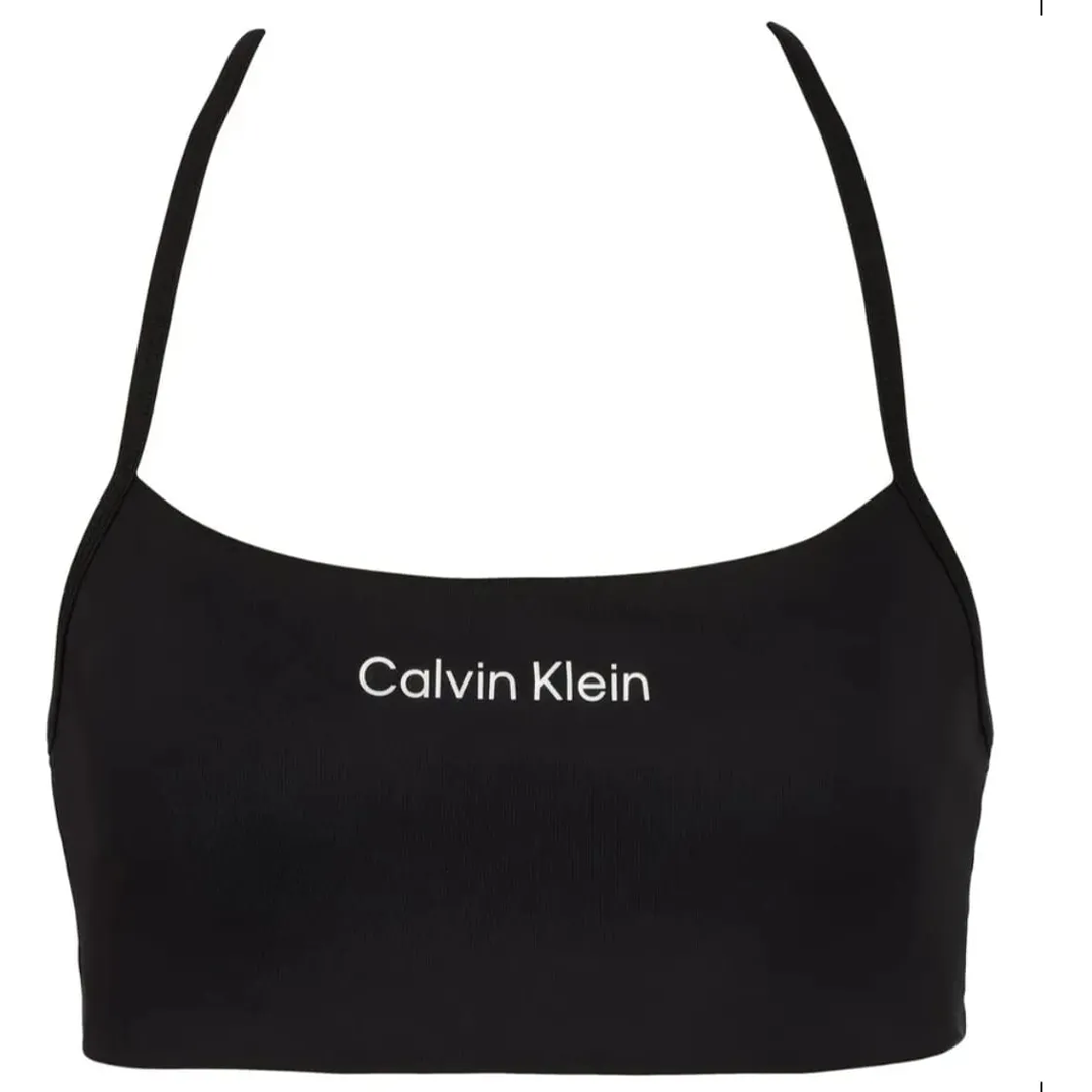 2 pack Sport Bra Calvin Klein Performance Microfiber Stretch Negro/Azul para Mujer