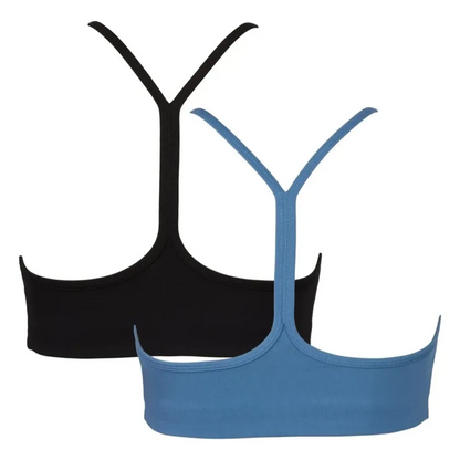 2 pack Sport Bra Calvin Klein Performance Microfiber Stretch Negro/Azul para Mujer