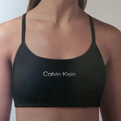2 pack Sport Bra Calvin Klein Performance Microfiber Stretch Negro/Azul para Mujer