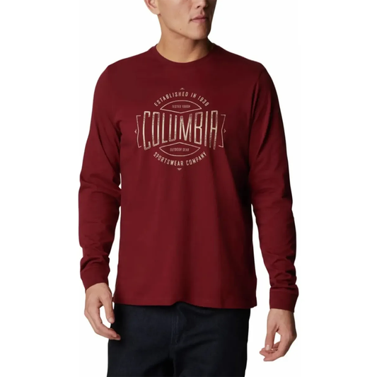 Playera manga larga Columbia Tested Tough 1938 Vino para Hombre