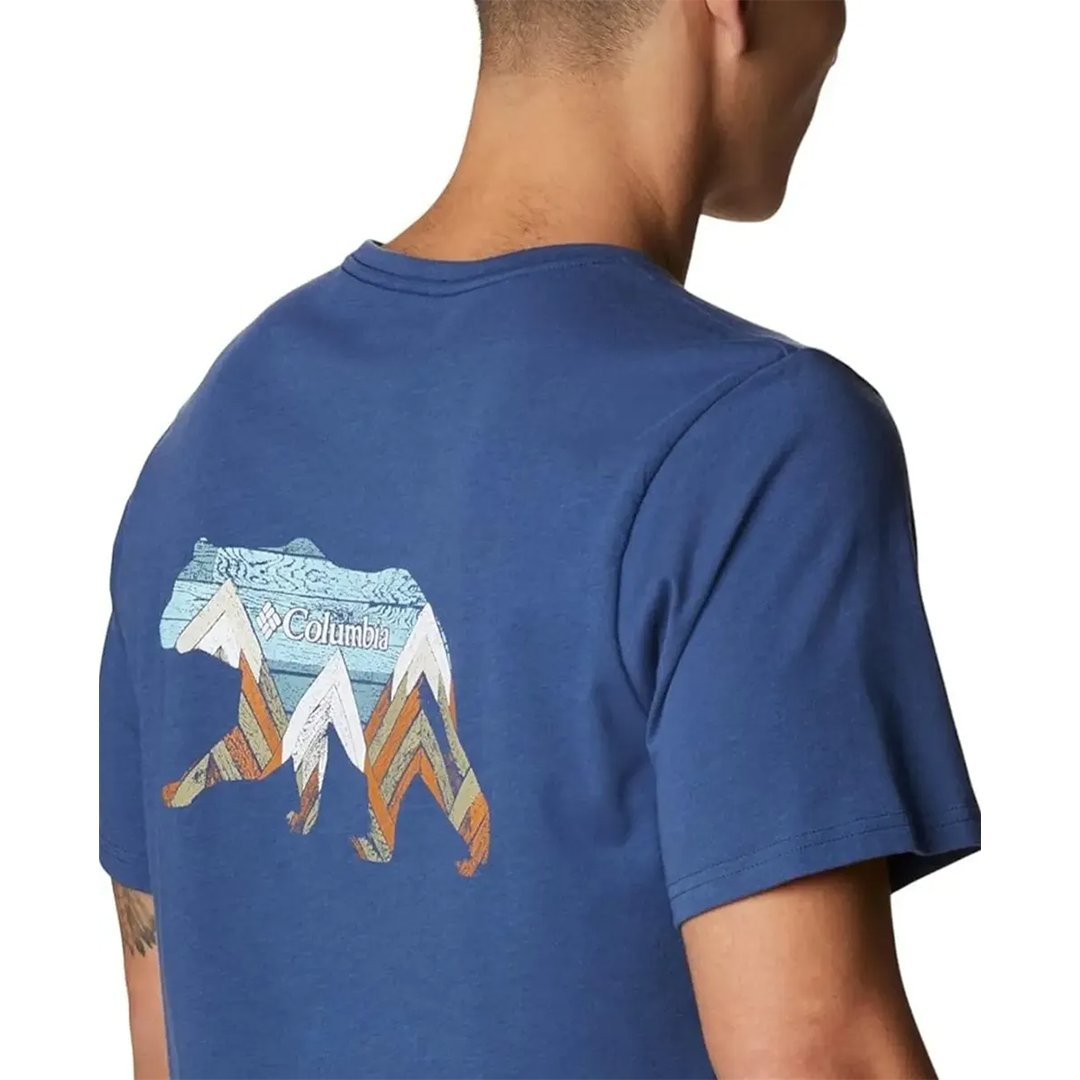 Playera manga corta Columbia Pine Trails Azul para Hombre