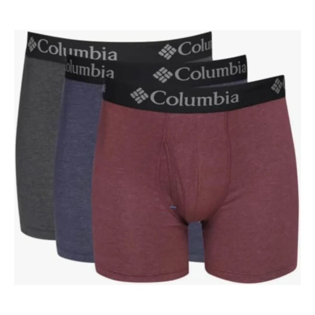 3 pack ropa interior Columbia Performance Cotton Stretch Boxer Brief Tinto/Gris/Negro para Hombre