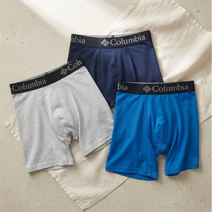 3 pack ropa interior Columbia Cotton Stretch Boxer Brief Gris/Azul/Marino para Hombre