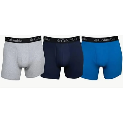 3 pack ropa interior Columbia Cotton Stretch Boxer Brief Gris/Azul/Marino para Hombre