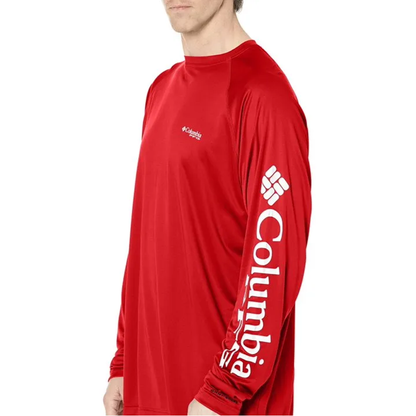 Playera manga larga Columbia Deep Waves Rojo para Hombre