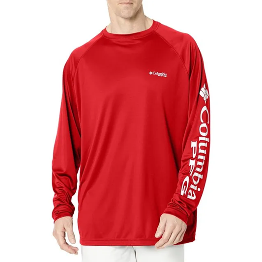 Playera manga larga Columbia Deep Waves Rojo para Hombre