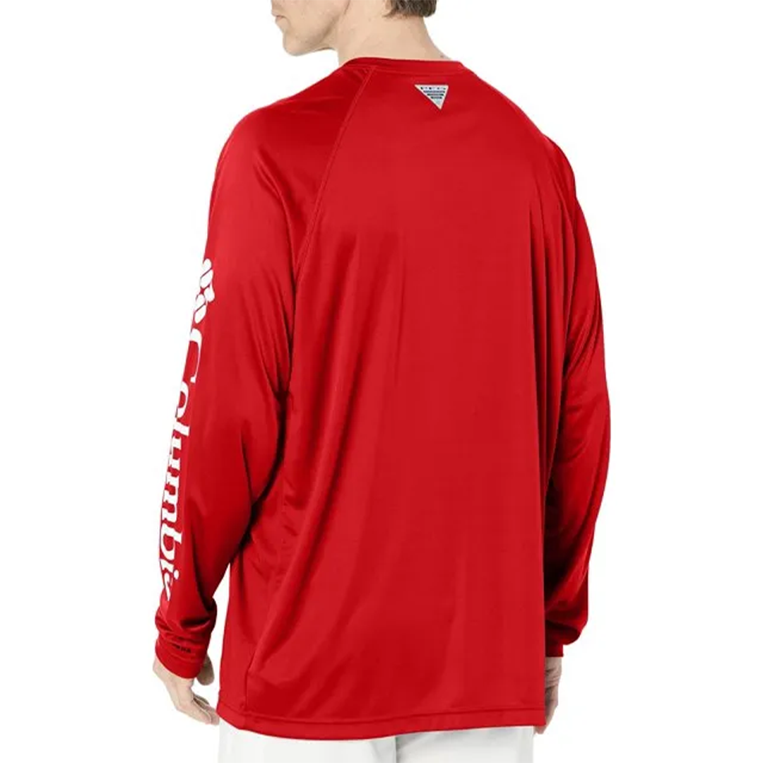 Playera manga larga Columbia Deep Waves Rojo para Hombre