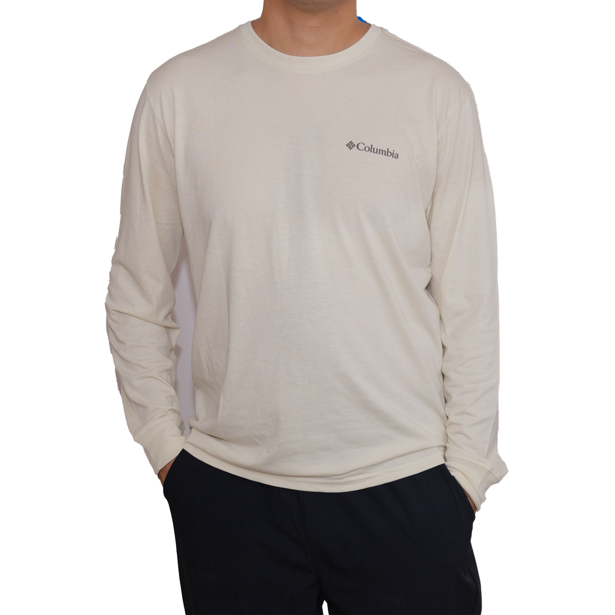 Playera manga larga Columbia Mountain Ore Usa Crema para Hombre