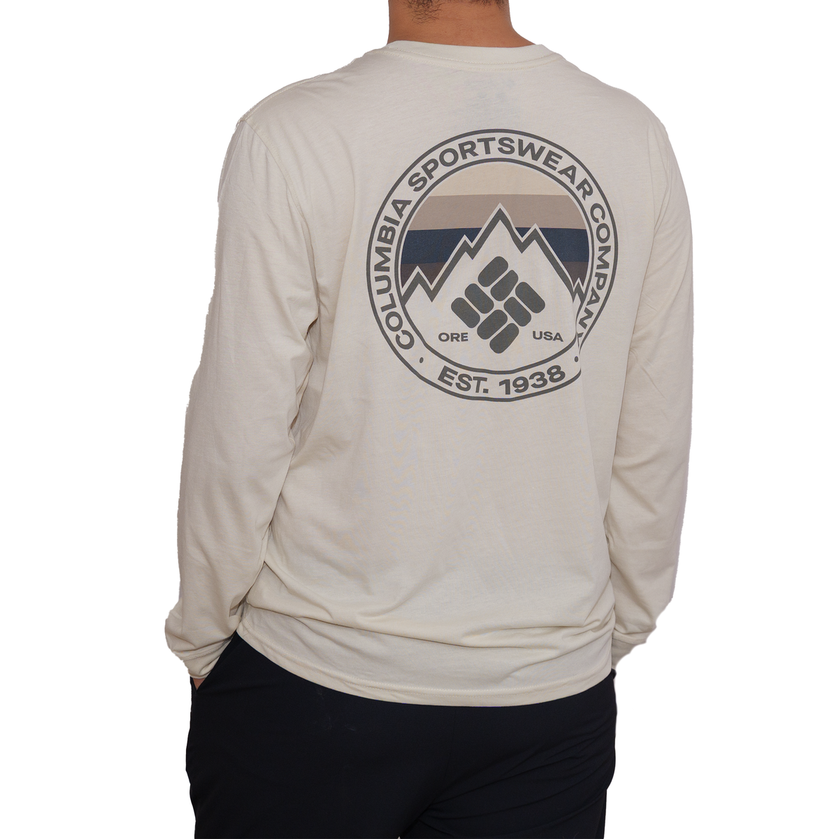 Playera manga larga Columbia Mountain Ore Usa Crema para Hombre