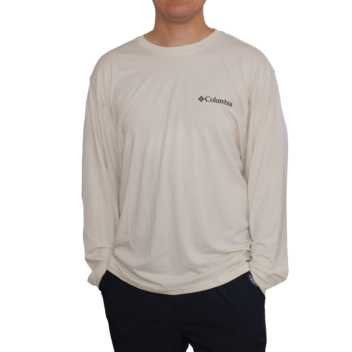 Playera manga larga Columbia Mountain Bear Crema para Hombre