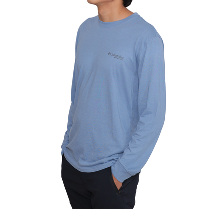 Playera manga larga Columbia swordfish Azul Acero para Hombre
