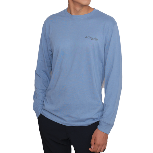 Playera manga larga Columbia swordfish Azul Acero para Hombre