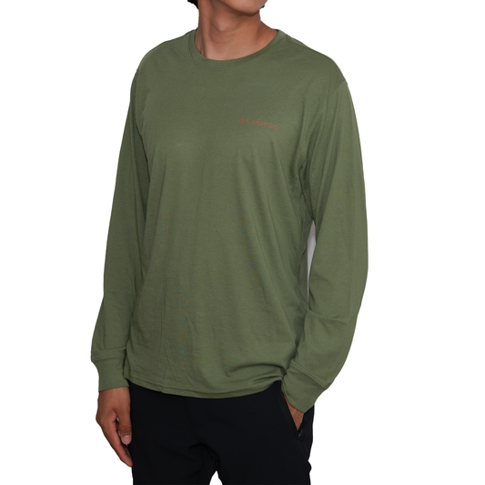 Playera manga larga Columbia Sunrise Mountain Verde para Hombre