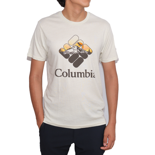 Playera manga corta Columbia Sunrise Mountain Hueso para Hombre