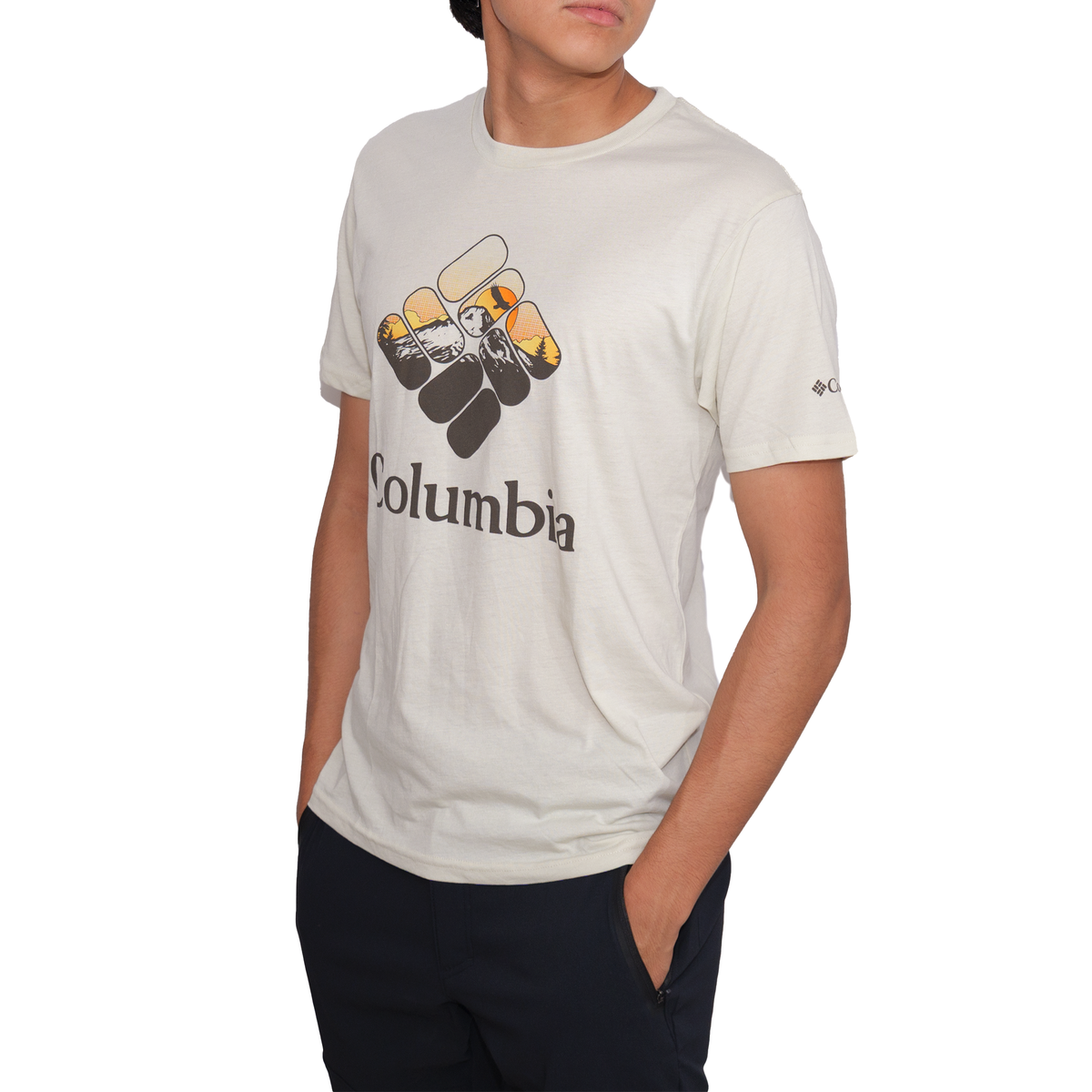 Playera manga corta Columbia Sunrise Mountain Hueso para Hombre