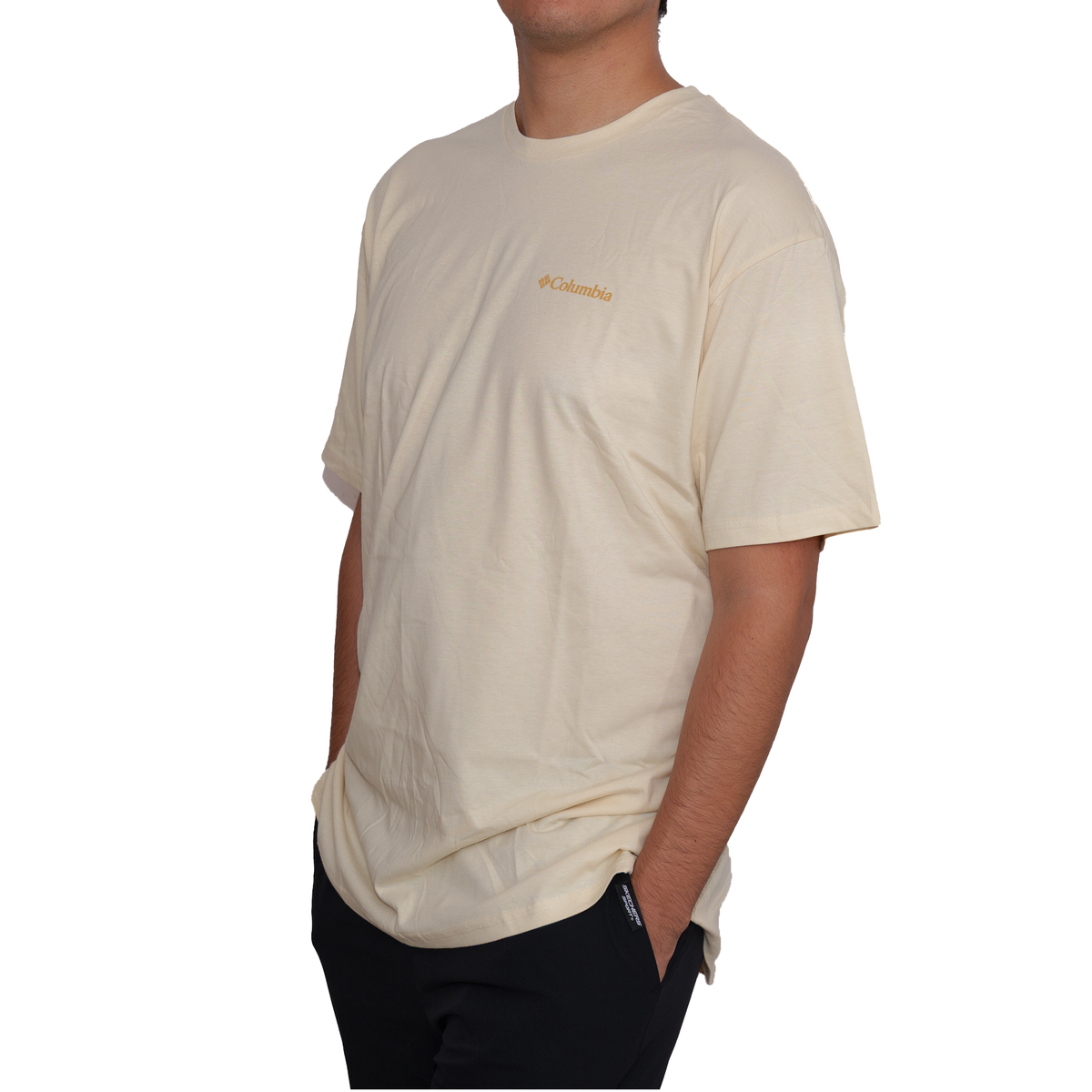 Playera manga corta Columbia Camper Explore The Outdoors Crema para Hombre
