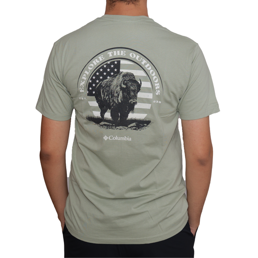 Playera manga corta Columbia Bisonia Verde musgo para Hombre