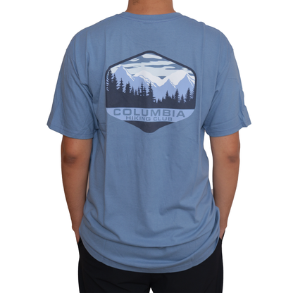 Playera manga corta Columbia Hiking Club Azul acero para Hombre