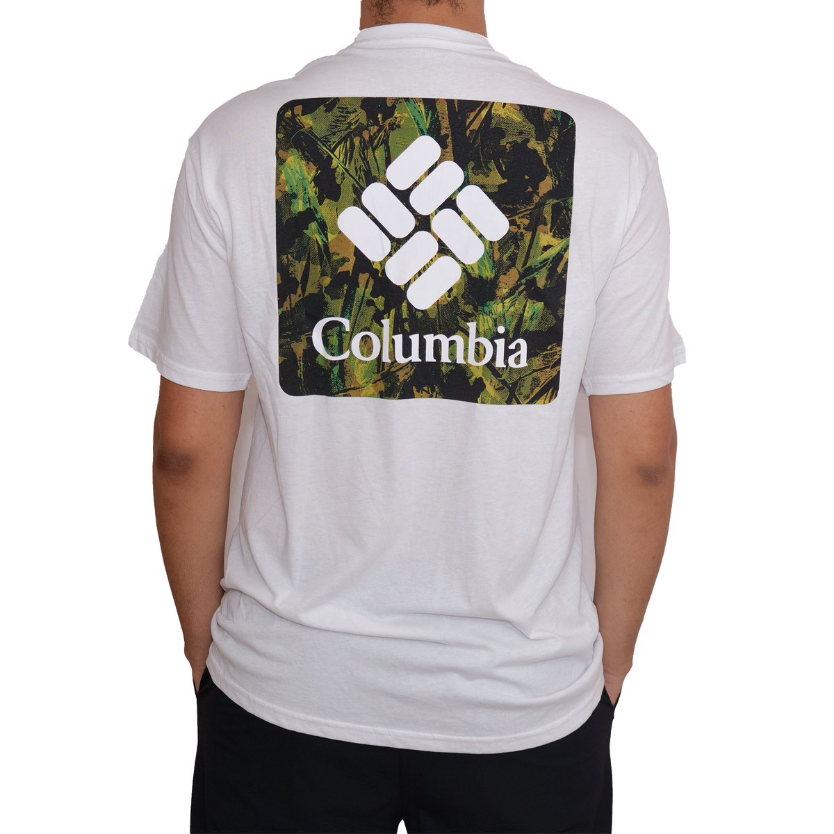 Playera manga corta Columbia Jungle Logo Blanco para Hombre