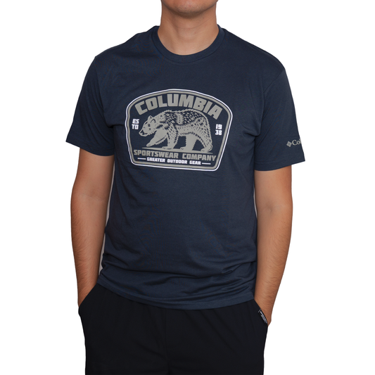 Playera manga corta Columbia Bear 1938 Azul noche para Hombre