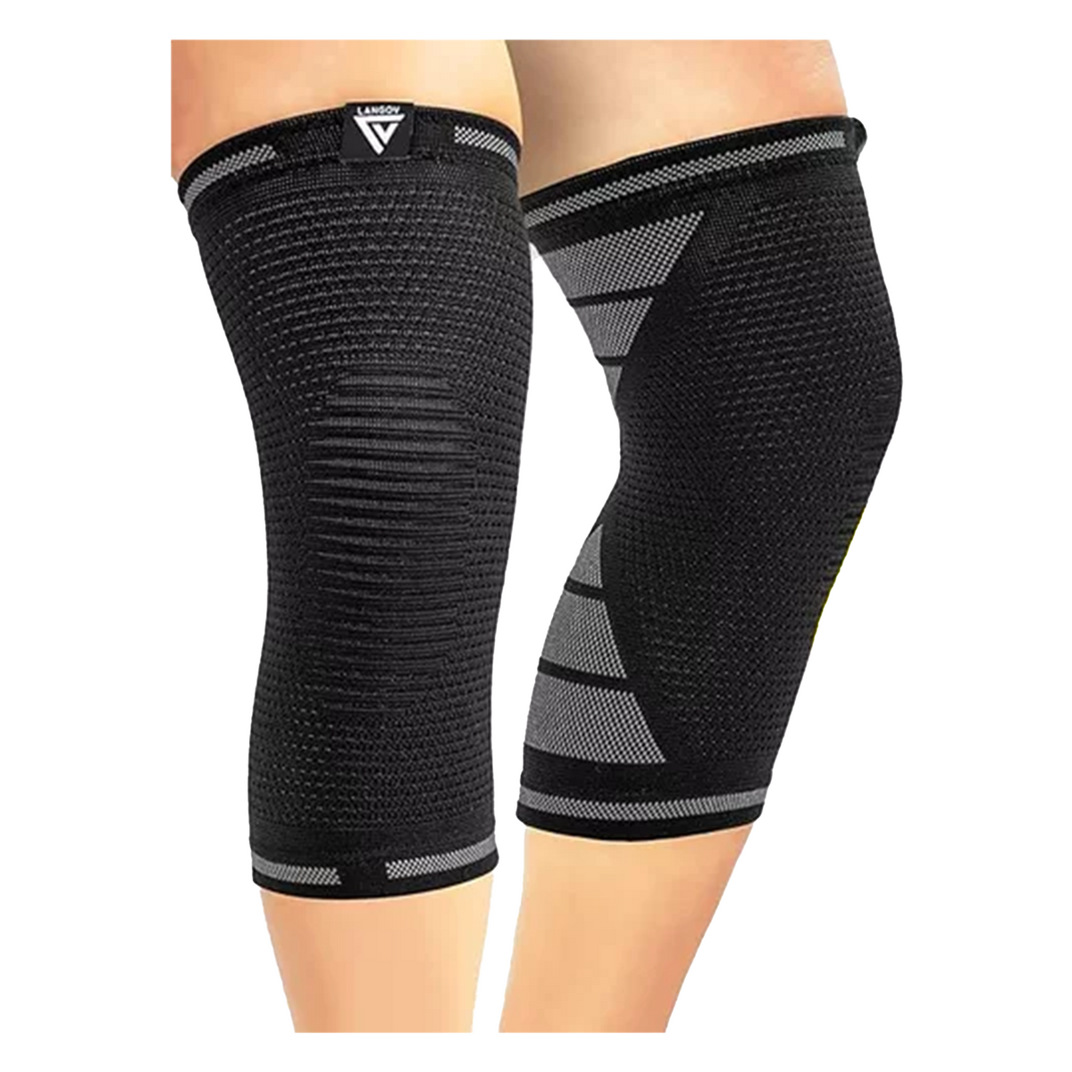 Rodilleras de compresion Langov Knee Braces Pair Support Negro