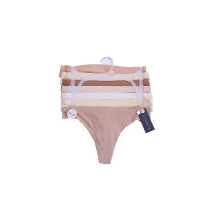 7 pack tanga Danskin No show Panties Pastel variado para Mujer