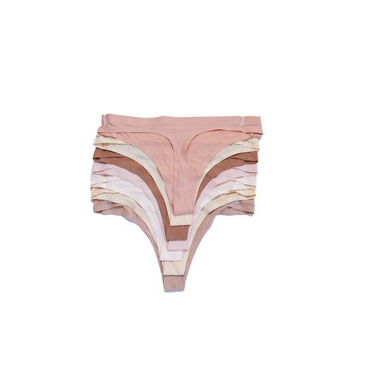 7 pack tanga Danskin No show Panties Pastel variado para Mujer