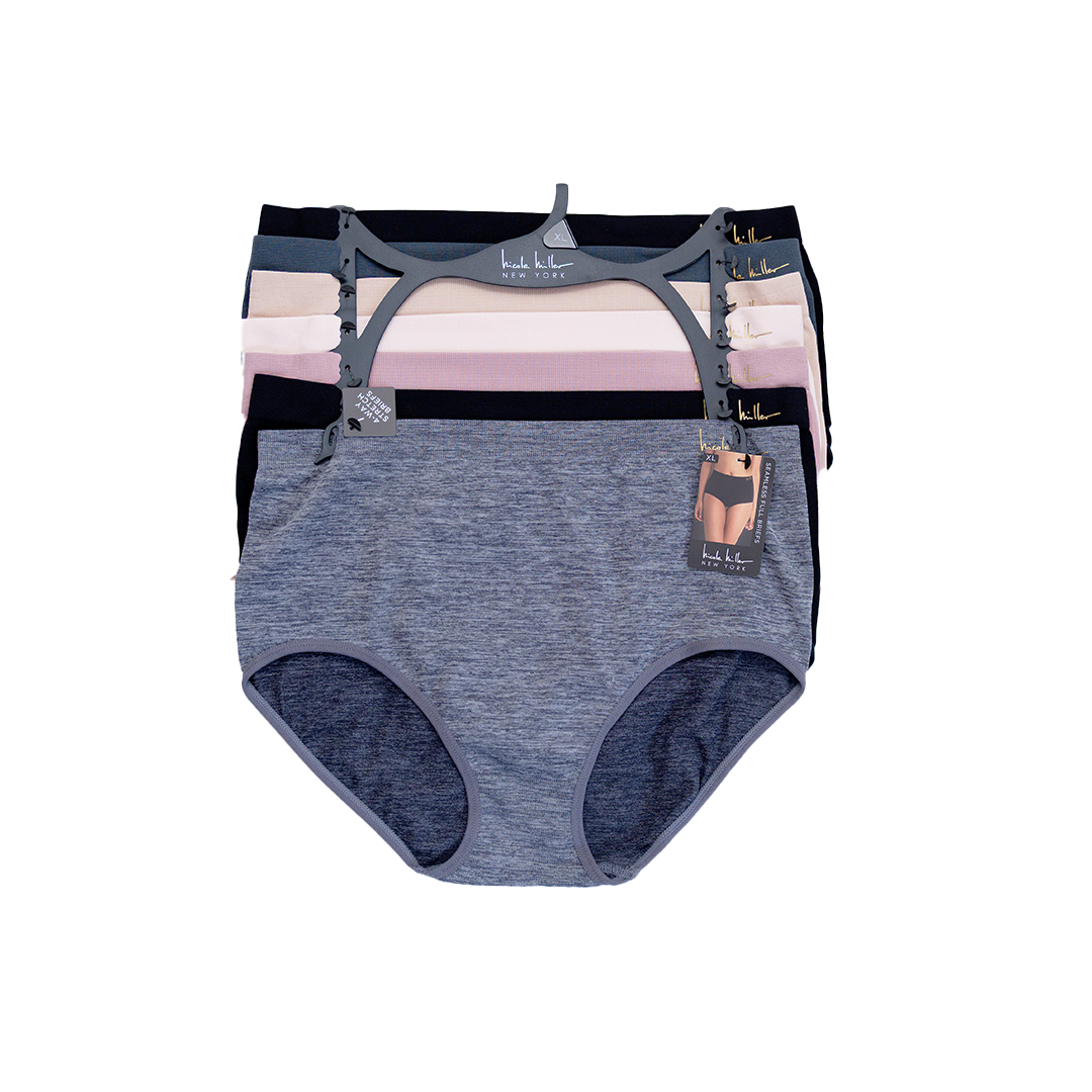7 pack calzones Nicole Miller 4 way Stretch Briefs Variado para Mujer