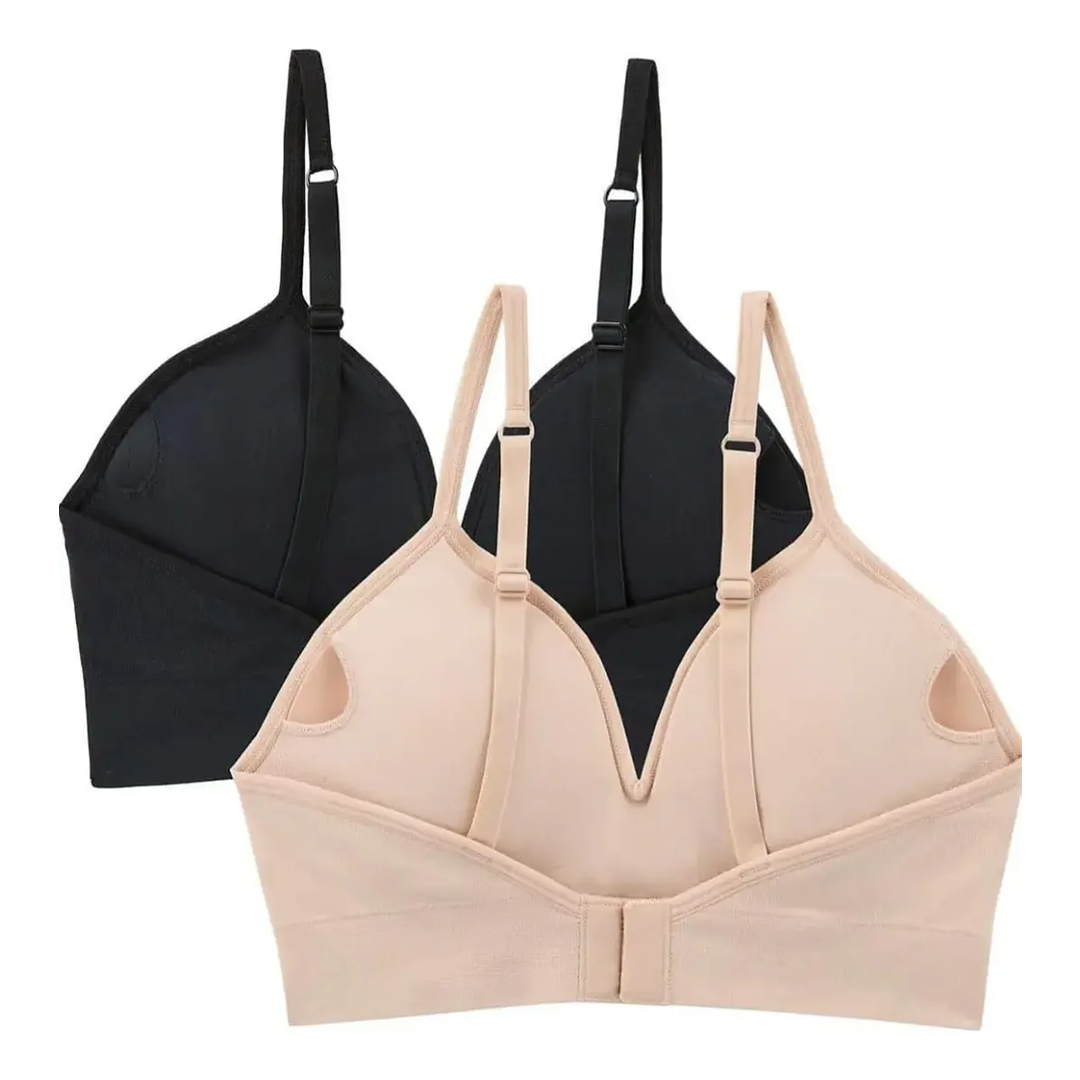 2 pack brassier DKNY Seamless Bra II Negro/Marfil para Mujer