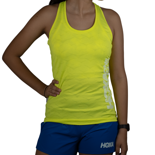 Camiseta HOKA Jacquar Amarillo limon para Mujer