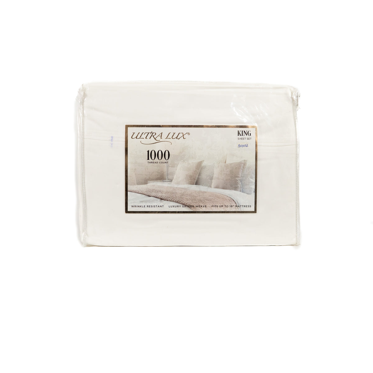 Juego de sabanas King Size  4 pzs Ultra Lux Oeko Tex Blanco
