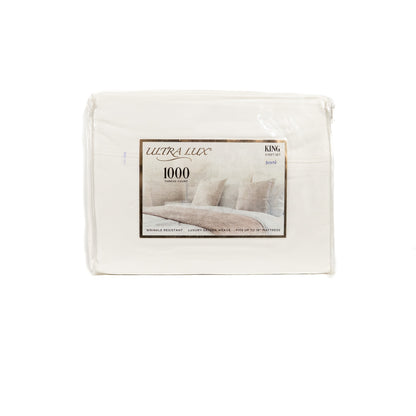 Juego de sabanas King Size  4 pzs Ultra Lux Oeko Tex Blanco