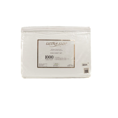 Juego de sabanas King Size  4 pzs Ultra Lux Oeko Tex Blanco