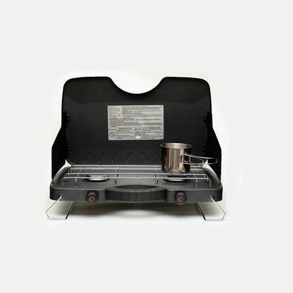 Estufa de campamento 2 quemadores Ozark Trail Top Rack Negro