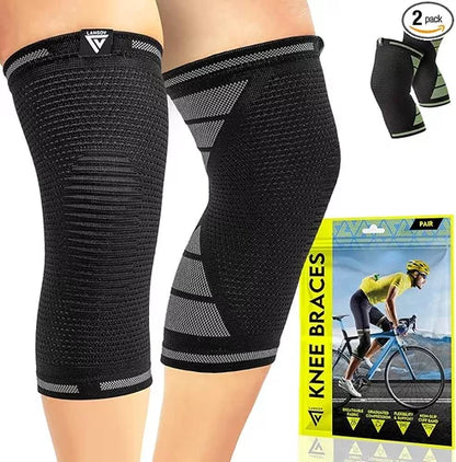 Rodilleras de compresion Langov Knee Braces Pair Support Negro