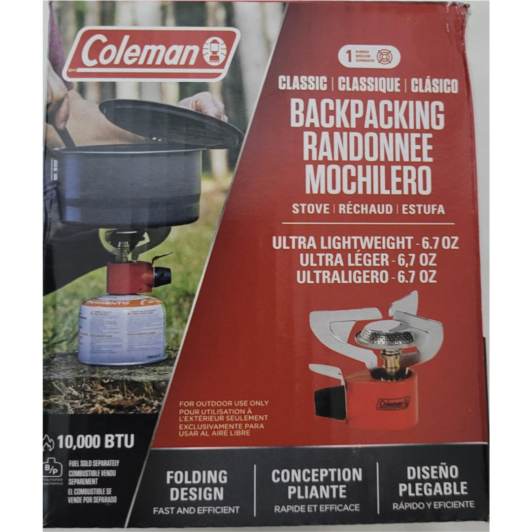 Estufa mochilera ultra ligero Coleman Clasico Rojo