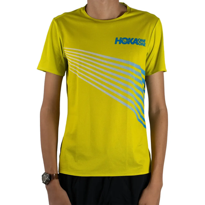 Playera HOKA Tech SS Verde citrico para Mujer